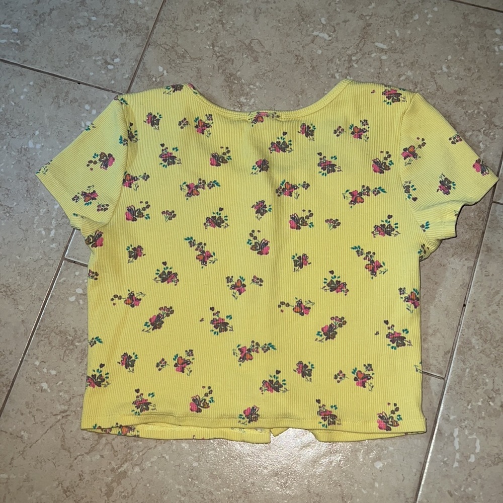 Floral Ribbed Crop Top - Picture 4 of 4